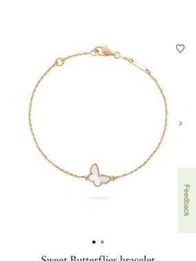 Van Cleef & Arpels Gold Bracelet with White Butterfly Motif